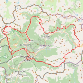Itinéraire 105k Trail Andorra 2023 (Ordino), distance, dénivelé, altitude, carte, profil, trace GPS