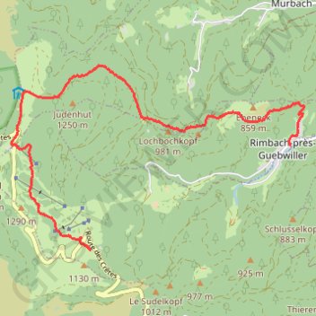 Itinéraire Rimbach - Auberge du Grand Ballon, distance, dénivelé, altitude, carte, profil, trace GPS