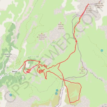 Itinéraire Pic du Mas de la Grave, depuis Besse, distance, dénivelé, altitude, carte, profil, trace GPS