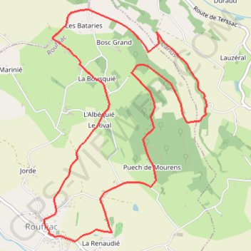 Itinéraire Circuit du Puech de Mourens - Rouffiac, distance, dénivelé, altitude, carte, profil, trace GPS