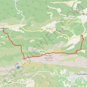 Itinéraire Rando de Vauvenargues par le col des mouches, distance, dénivelé, altitude, carte, profil, trace GPS
