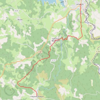 Itinéraire Sur le chemin de Stevenson de Langogne à Cheylard L'Evêque, distance, dénivelé, altitude, carte, profil, trace GPS