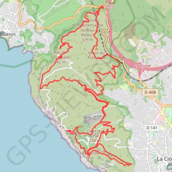 Itinéraire La Ciotat, distance, dénivelé, altitude, carte, profil, trace GPS