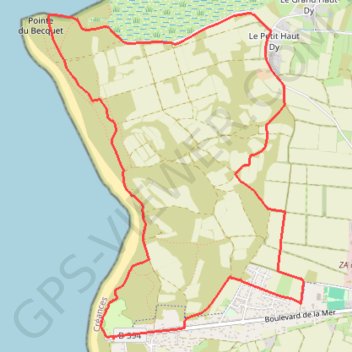 Itinéraire Créances (50710), distance, dénivelé, altitude, carte, profil, trace GPS