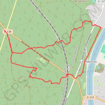 Itinéraire Rando vers Samois, distance, dénivelé, altitude, carte, profil, trace GPS