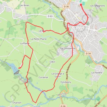 Itinéraire Mornant (69), distance, dénivelé, altitude, carte, profil, trace GPS