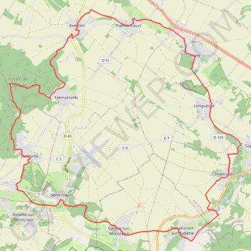 Itinéraire BR du Vexin Français, distance, dénivelé, altitude, carte, profil, trace GPS