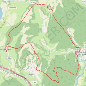 Itinéraire La Bête de l'Auxois - La Bussière-sur-Ouche, distance, dénivelé, altitude, carte, profil, trace GPS