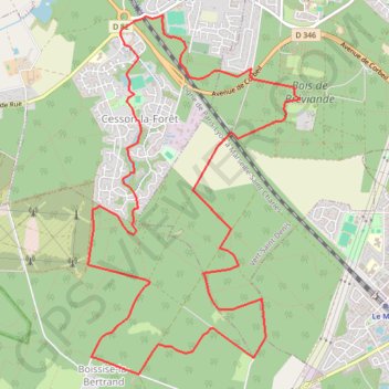 Itinéraire Cesson-la-Forêt, distance, dénivelé, altitude, carte, profil, trace GPS