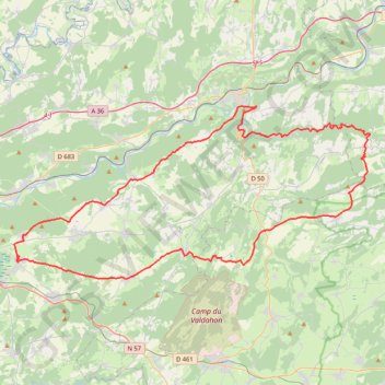 Itinéraire Vallée du Cusancin - Saône, distance, dénivelé, altitude, carte, profil, trace GPS