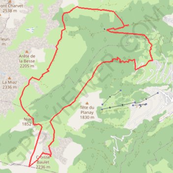 Itinéraire Croisse bollet, distance, dénivelé, altitude, carte, profil, trace GPS