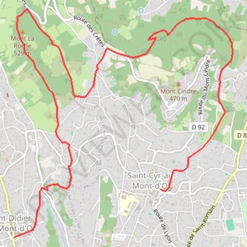 Itinéraire De Saint Cyr à Saint Didier, distance, dénivelé, altitude, carte, profil, trace GPS