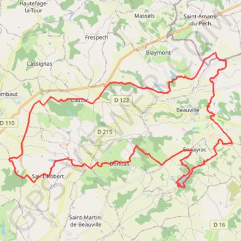 Itinéraire Rando La Déjantée à Engayrac, distance, dénivelé, altitude, carte, profil, trace GPS