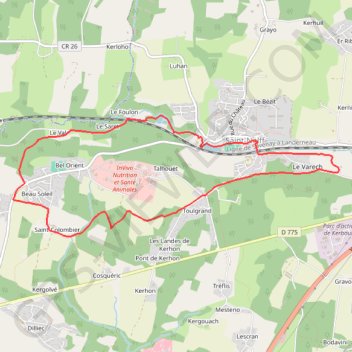Itinéraire SAINT-NOLFF, distance, dénivelé, altitude, carte, profil, trace GPS