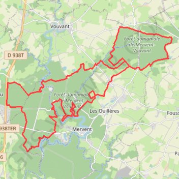 Itinéraire Forêt de Mervent, distance, dénivelé, altitude, carte, profil, trace GPS