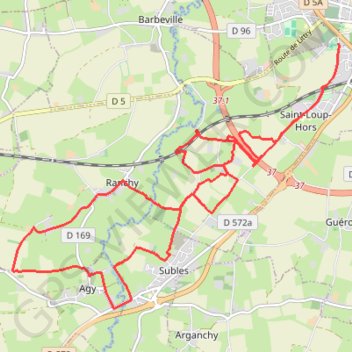Itinéraire La Bayeusaine, distance, dénivelé, altitude, carte, profil, trace GPS