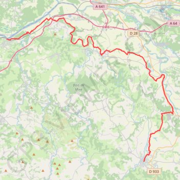 Itinéraire Urt / Saint-Palais, distance, dénivelé, altitude, carte, profil, trace GPS
