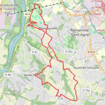 Itinéraire Les coteaux de Pech-David, distance, dénivelé, altitude, carte, profil, trace GPS