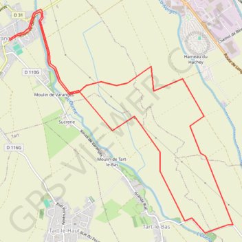 Itinéraire VARANGES et ses alentours, distance, dénivelé, altitude, carte, profil, trace GPS