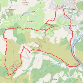 Itinéraire Atharri, distance, dénivelé, altitude, carte, profil, trace GPS