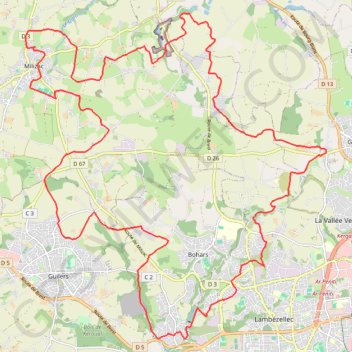 Itinéraire Brest - Lambézellec - Le Restic 2, distance, dénivelé, altitude, carte, profil, trace GPS