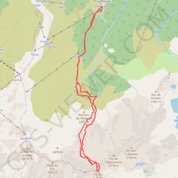 Itinéraire Pic de la Belle Etoile (Nord), distance, dénivelé, altitude, carte, profil, trace GPS