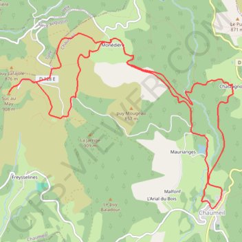 Itinéraire Le Suc au May, distance, dénivelé, altitude, carte, profil, trace GPS
