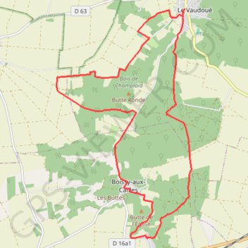Itinéraire LE VAUDOUÉ, distance, dénivelé, altitude, carte, profil, trace GPS