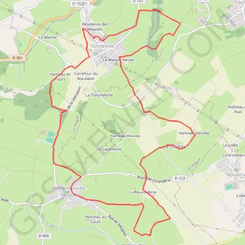 Itinéraire Sentiers de la Hague - Flottemanville, distance, dénivelé, altitude, carte, profil, trace GPS