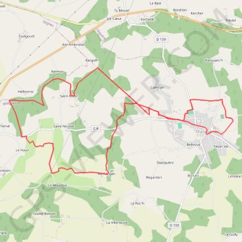 Itinéraire Malguenac;_de_la_voie_romaine_et_de_la_croix_de_fer, distance, dénivelé, altitude, carte, profil, trace GPS