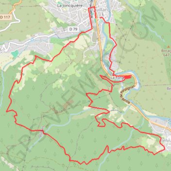 Itinéraire Quillan / Belviane et Cavirac, distance, dénivelé, altitude, carte, profil, trace GPS