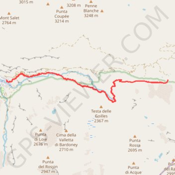 Itinéraire Cogne Randonnée, distance, dénivelé, altitude, carte, profil, trace GPS