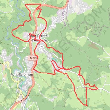 Itinéraire Pauline Saint Férréol, distance, dénivelé, altitude, carte, profil, trace GPS