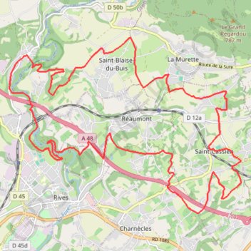 Itinéraire StCas Rea Riv Mur 26K 400m 04-2021, distance, dénivelé, altitude, carte, profil, trace GPS