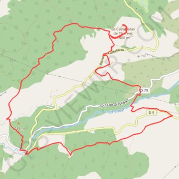 Itinéraire Pont du Loup, distance, dénivelé, altitude, carte, profil, trace GPS