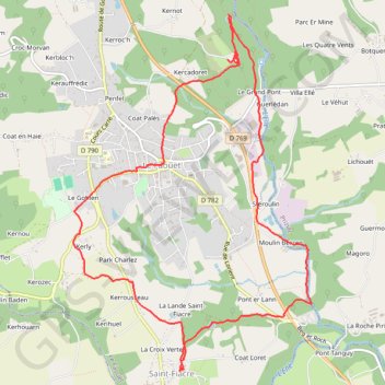 Itinéraire 56-129, distance, dénivelé, altitude, carte, profil, trace GPS