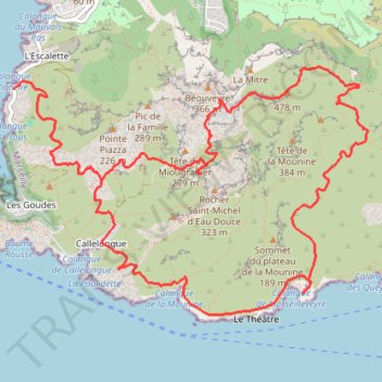 Itinéraire Marseilleveyre2 - proposition MP V1, distance, dénivelé, altitude, carte, profil, trace GPS