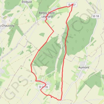 Itinéraire Le bois Renouard - Belloy-Saint-Léonard, distance, dénivelé, altitude, carte, profil, trace GPS