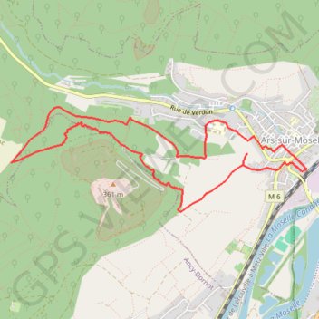 Itinéraire Ars-Gare_Geai_Collège, distance, dénivelé, altitude, carte, profil, trace GPS