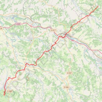 Itinéraire GR654 - Version Decembre 2014, distance, dénivelé, altitude, carte, profil, trace GPS