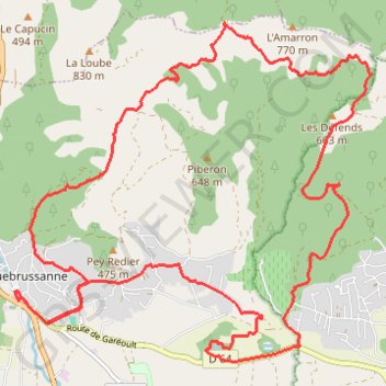 Itinéraire La Roquebrussanne, distance, dénivelé, altitude, carte, profil, trace GPS