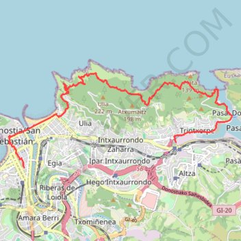 Itinéraire Côte basque espagnole - Chemin du littoral de Pasaia à San Sebastian, distance, dénivelé, altitude, carte, profil, trace GPS