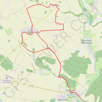 Itinéraire Bézu-Saint-Eloi,VTT 25 KM Boucle Bezu,Heudicourt, rando Garenne,Bezu, distance, dénivelé, altitude, carte, profil, trace GPS