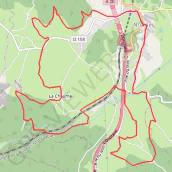 Itinéraire Noailles par la Fage, distance, dénivelé, altitude, carte, profil, trace GPS