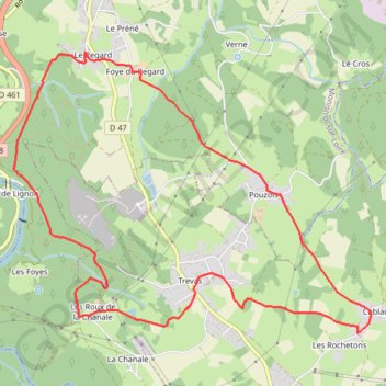 Itinéraire GR-Le Regard, distance, dénivelé, altitude, carte, profil, trace GPS
