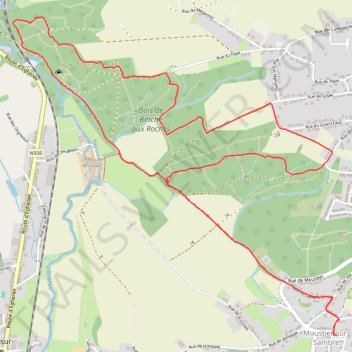 Itinéraire Jemeppe-sur-Sambre Randonnée, distance, dénivelé, altitude, carte, profil, trace GPS