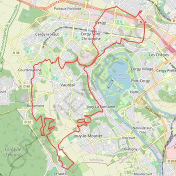 Itinéraire L'Hautil, distance, dénivelé, altitude, carte, profil, trace GPS