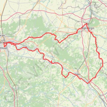 Itinéraire Montargis - Briare - Orléans - Montargis par les canaux et La Loire, distance, dénivelé, altitude, carte, profil, trace GPS
