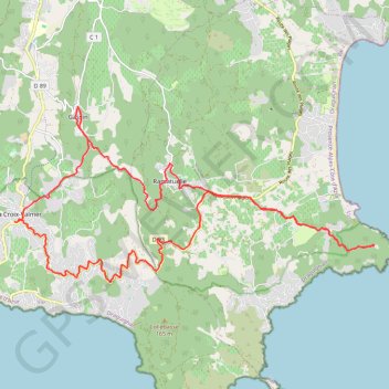 Itinéraire Corniche cavalaire sur mer, distance, dénivelé, altitude, carte, profil, trace GPS