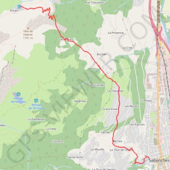 Itinéraire 74-1 Sallanches-Doran, distance, dénivelé, altitude, carte, profil, trace GPS